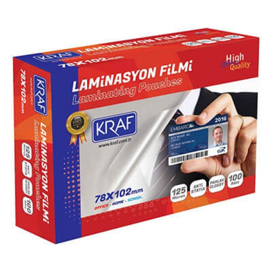 Kraf Laminasyon Filmi 78x102mm 125mic 100lü 2127